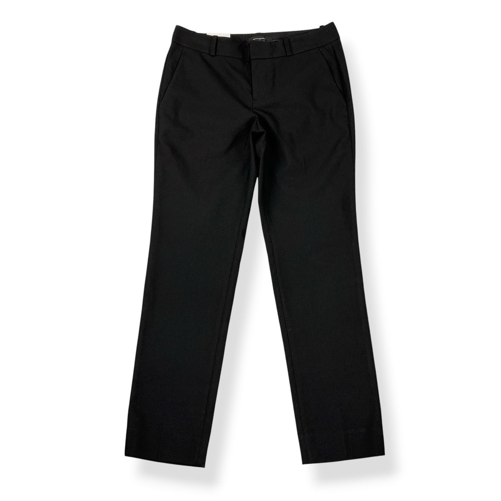 Banana Republic Pants Women 2P (28x27) Black Mid Rise Ryan Straight Trouser NWT